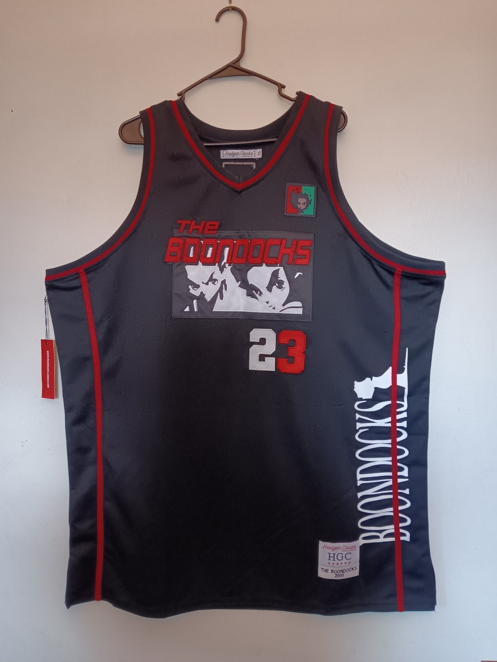7XL The Boondocks Men's Black & Red Basketball Jersey - Number 23